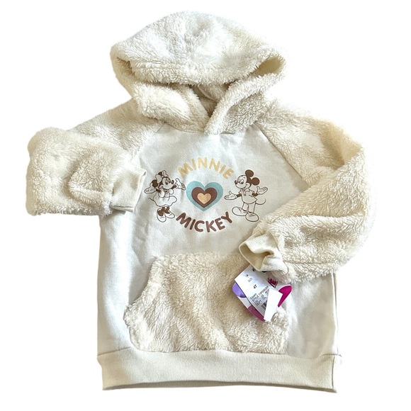 NWT Toddler Girl Minnie Mickey‎ Mouse Pullover Sweater Hoodie size 4T - Picture 1 of 3